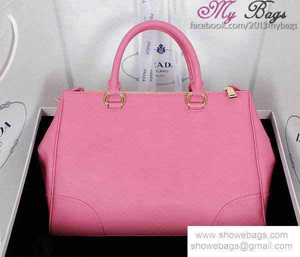 2014 Prada grainy leather tote bag BN2325 pink